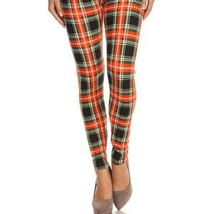 always Pants - 2/$26 3/$36 Orange green plaid leggings sle461 always Pants - 2/$26 3/$36 Orange green plaid leggings sle461